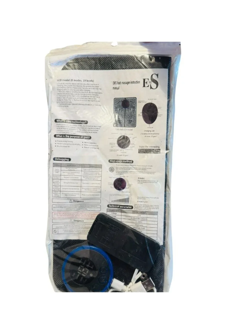 EMS Foot Massager With 8 Modes & 19 Intensity Levels For Muscle Relaxation